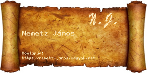 Nemetz János névjegykártya