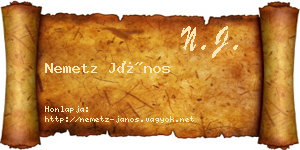 Nemetz János névjegykártya