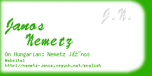 janos nemetz business card